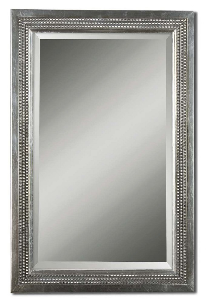 Uttermost-14411 B-Triple Bead Vanity Mirror - 23.13 inches wide by 1.5 inches deep   Silver Leaf/Light Gray Glaze Finish